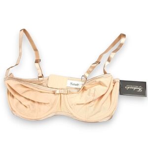 Frederick’s of Hollywood Milan Sheer Nude Balconette Underwire Bra Size 34DD